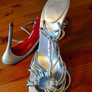 Silver Christian Louboutin Stiletto Heels